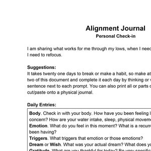 Alignment Journal Daily Check-in
