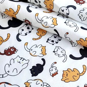 Happy Cat Butt Patterned Digital Printed Fabric by the Yard