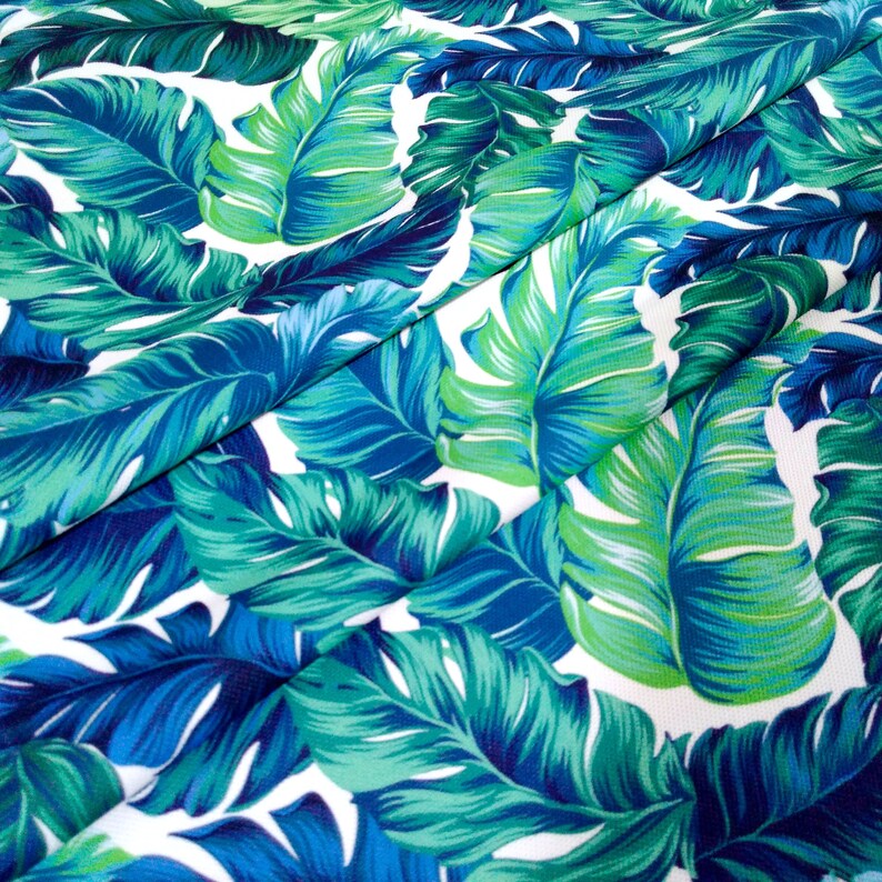 Tropical Blue Green Leaves Patterned Decorative Digital | Etsy