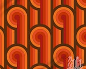 Vintage Lines Geometric Groovy Fabric by The Yard, Vintage Decorative Indoor Outdoor Fabric