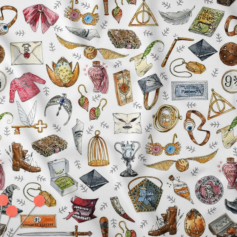 Harry Potter Collage Patterned Digital Printed Upholstery Etsy