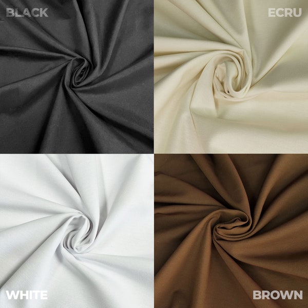 Tissu en toile de canard en coton uni, tissu en coton polyester hydrofuge noir blanc marron écru