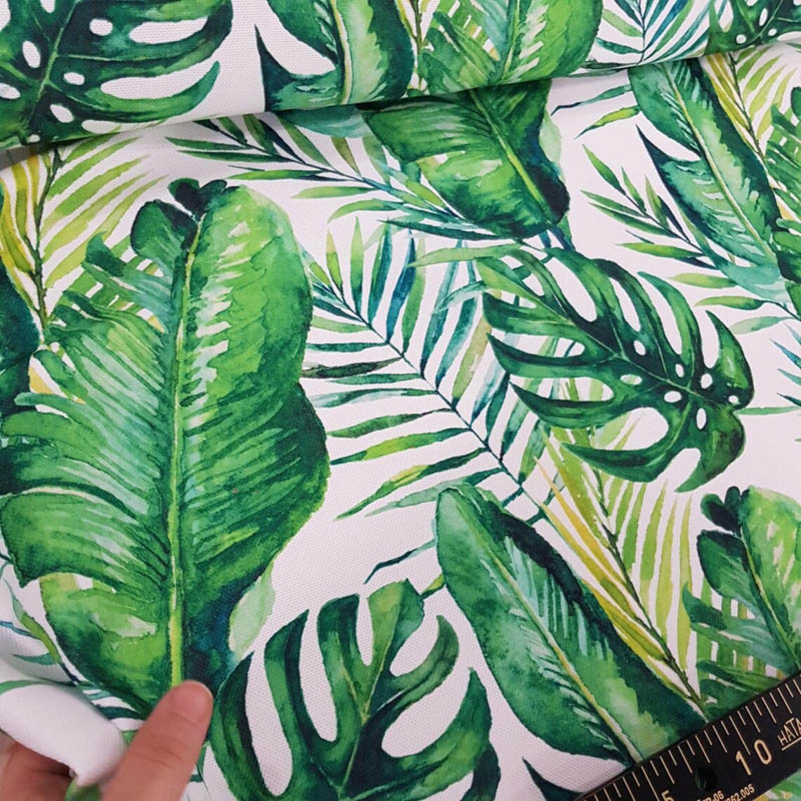 Leaf Pattern Fabric Digital Printed Decorative Upholstery Etsy