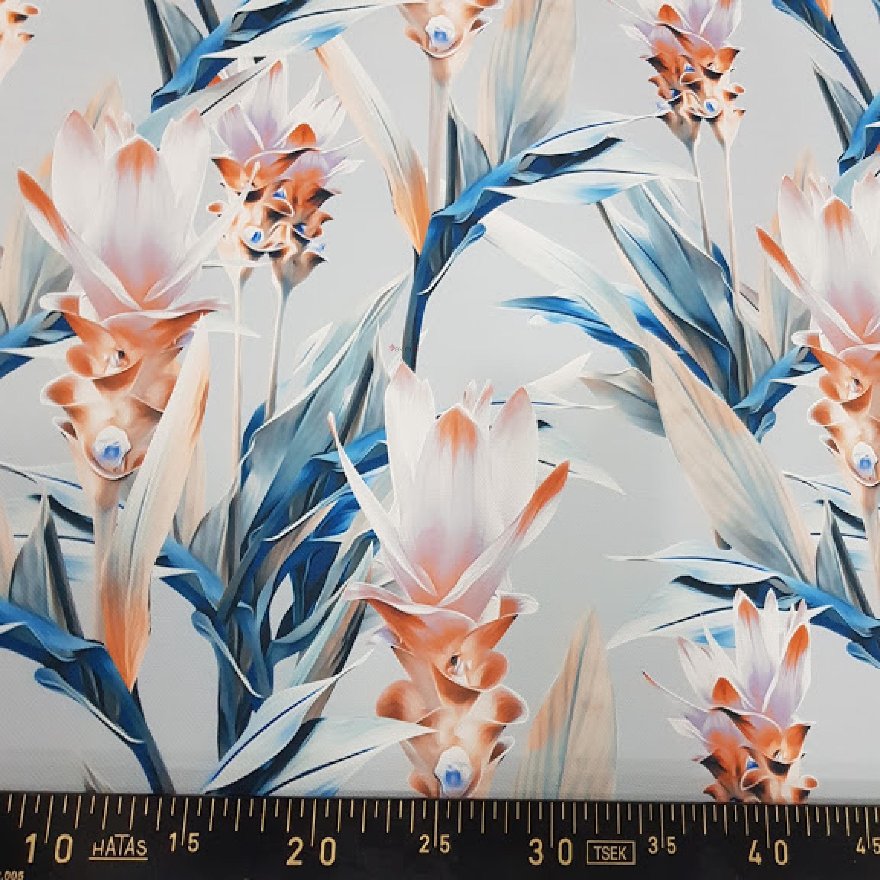 Flower Pattern Fabric Digital Printed Decorative Upholstery | Etsy