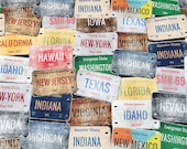 Vintage License Plate Pattern Fabric, Digital Printed, US License Plate