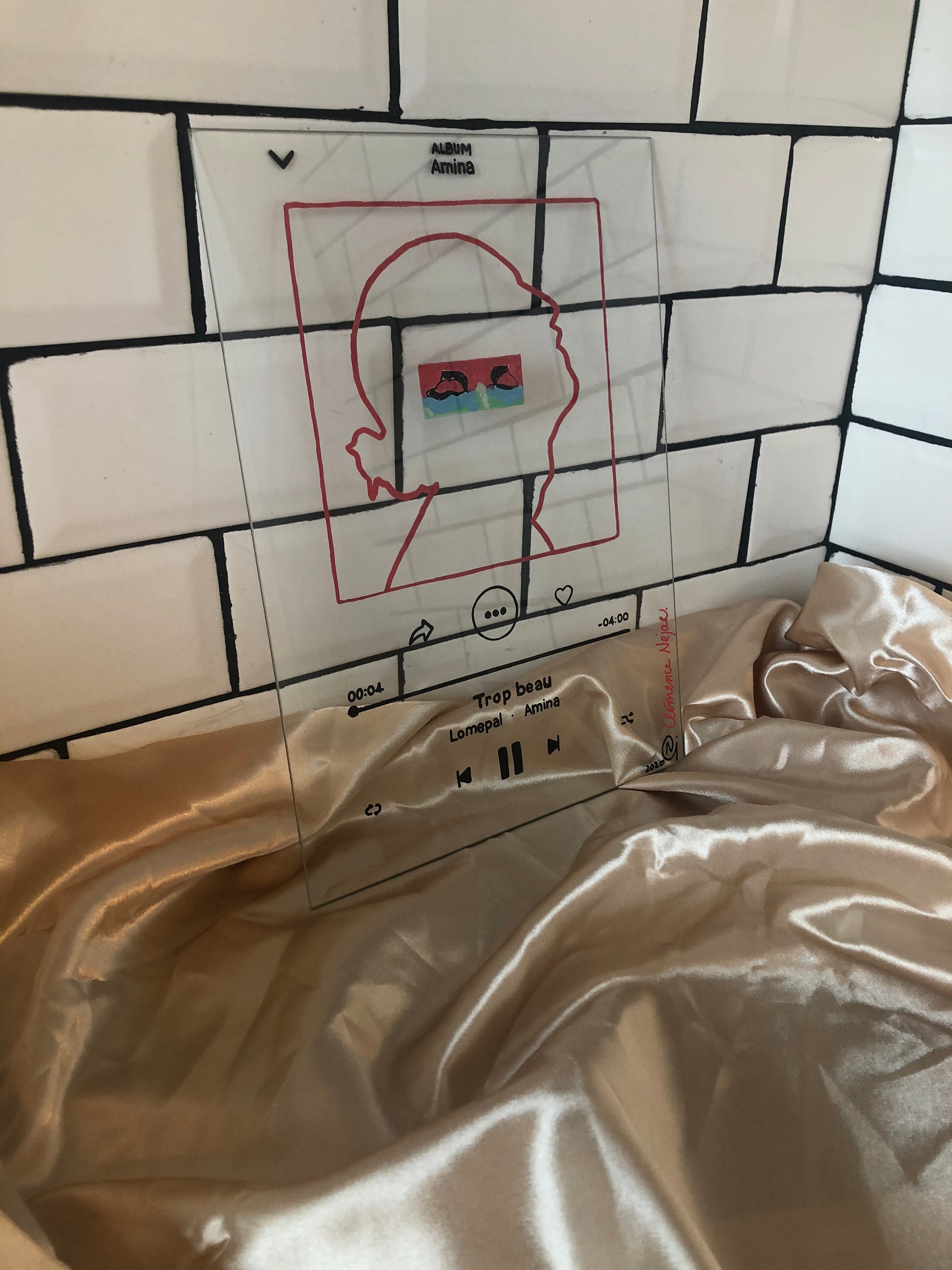 Acrylique Glass Personnalisation avec Sa Propre Image, Titre, Interprète et Passage Préféré // Notre