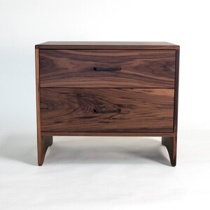 SCOOP Solid Walnut End Table 26"H | 2-Drawer Nightstand • Living Room Table • Entryway Table • Office Furniture