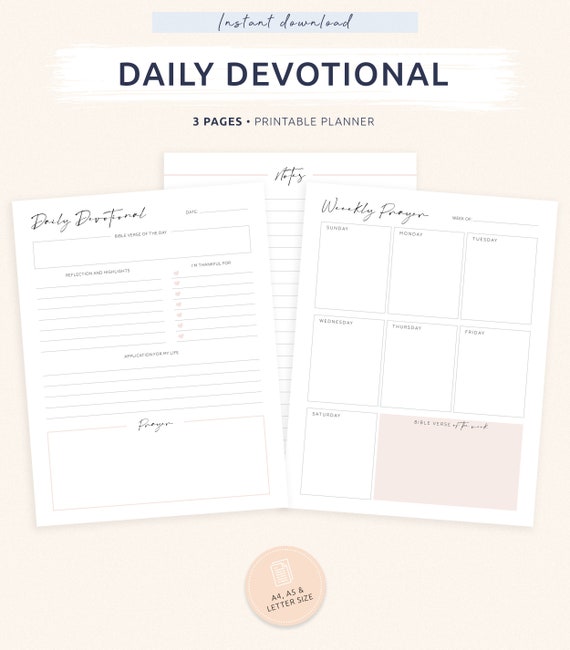 Daily Devotional Bible Study Devotional Printable Bible | Etsy