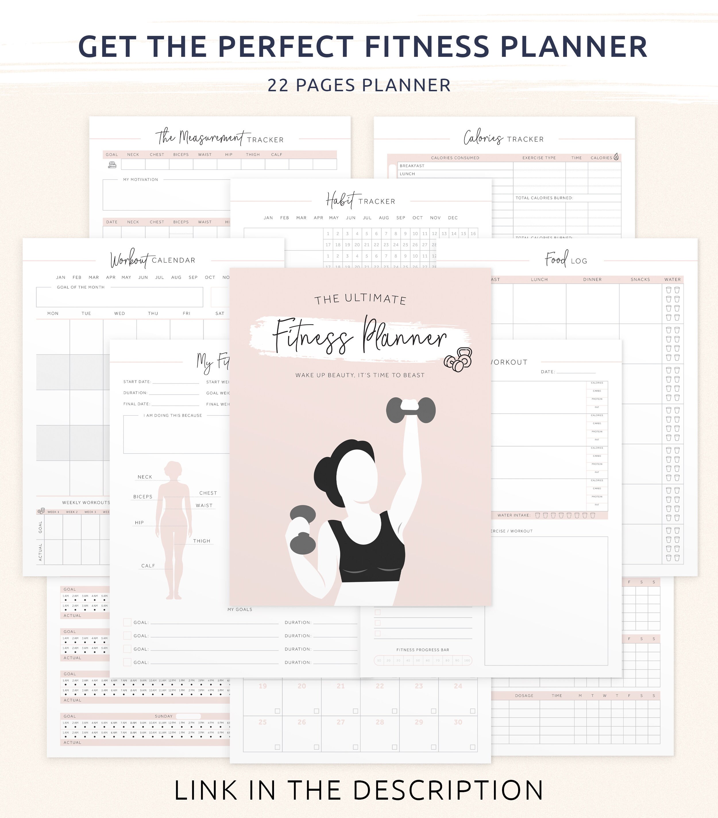 Calorie Tracker, Printable Food Calories Journal, Meal Planner, Fitness ...