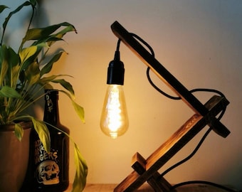Reclaimed Geometric Desktop Lamp - UK Handmade