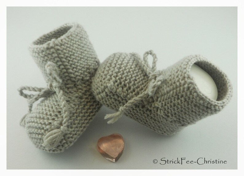 Knitted warm baby booties, baby shoes, baby booties, 100% wool (Merino) knitted shoes, gift for birth, christening, baby boy, baby girl image 5