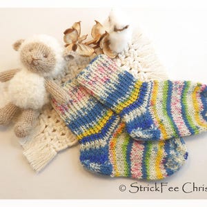 EINZELSTÜCK Größe 19/20 dünne handgestrickte Kindersocken (11,5 cm) , Mischgewebe, Wollsocken, Stricksocken, Kuschelsocken,
