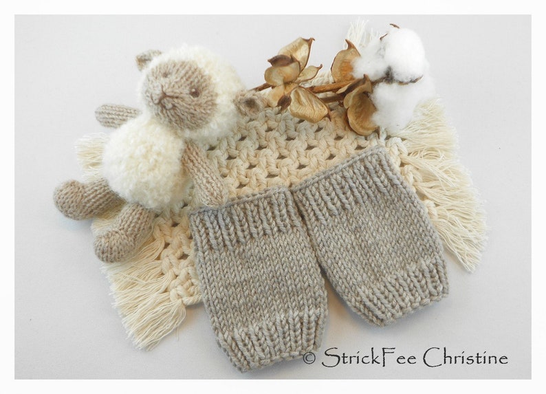 warm knitted baby pulse warmers 0 3 months Newborn 100% wool Merino, baby cuffs, gift for birth, baptism, arm cuffs, newborn beige