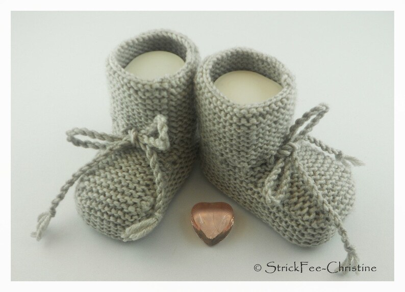 Knitted warm baby booties, baby shoes, baby booties, 100% wool (Merino) knitted shoes, gift for birth, christening, baby boy, baby girl Farbe: beige