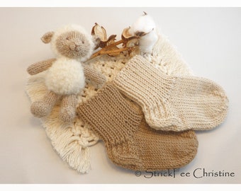 extra dicke warme Erstlingssöckchen, Babysöckchen, Taufsöckchen, 100 % Wolle (Merino) 9,5 cm, Geschenk zur Geburt, Taufe, Babyfotografie