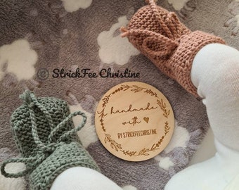 gestrickte warme Babyschühchen, Taufschühchen, 100 % Wolle (Merino), Geschenk zur Geburt, Taufe, unisex, handgestrickt, Babyfotografie