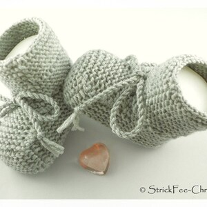 Knitted warm baby booties, baby shoes, baby booties, 100% wool (Merino) knitted shoes, gift for birth, christening, baby boy, baby girl image 3