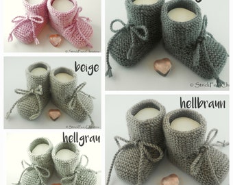 gestrickte warme Babyschühchen,Babyboots,Babystiefelchen, 100 % Wolle (Merino) Strick Schuhe, Geschenk zur Geburt, Taufe, Babyboy, Babygirl