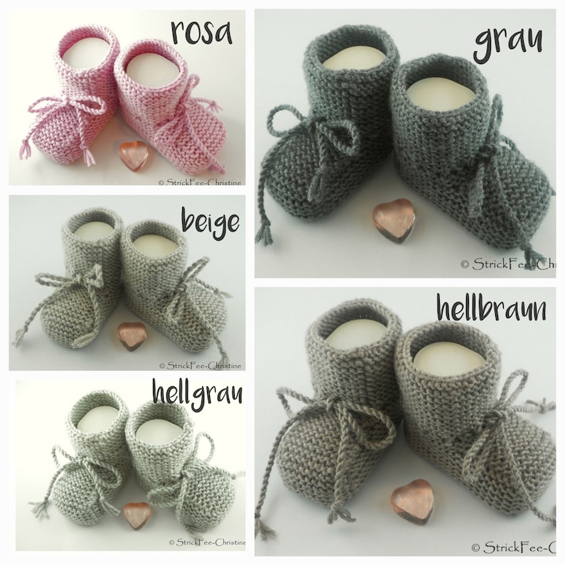 Knitted warm baby booties, baby shoes, baby booties, 100% wool (Merino) knitted shoes, gift for birth, christening, baby boy, baby girl image 1