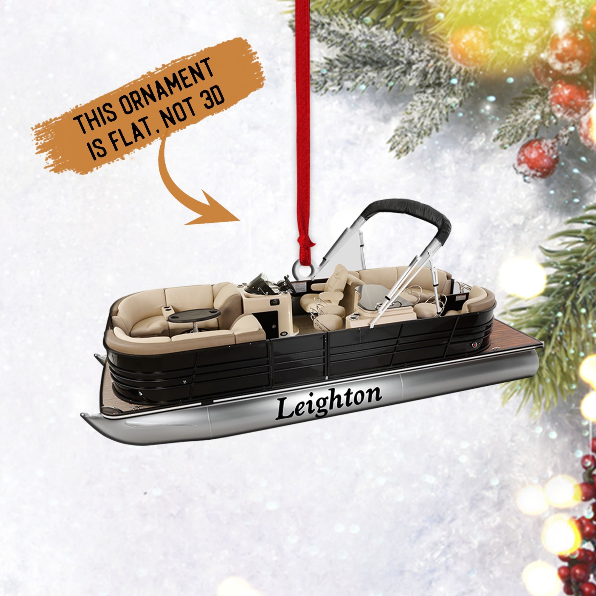 Pontoon Boat Custom Shape Ornament Pontoon Flat Christmas Etsy