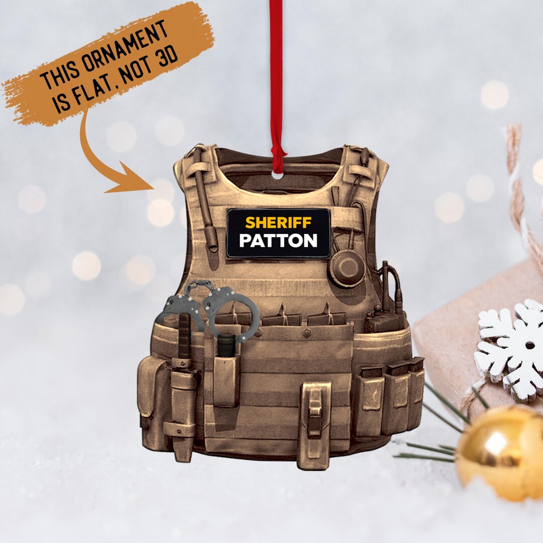 Christmas Ornament Personalized Sheriff Police, Police Vest, Police Lover Christmas Gift