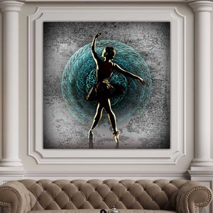 Persian Calligraphy Canvas Art: Ballerina Silhouette, Hafez Poem