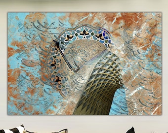 Persian Calligraphy Wall Art: Iranian Landmark Canvas Print