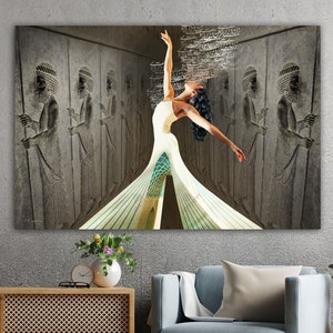 Woman Life Freedom Persian Canvas Art: Modern Calligraphy Wall Decor