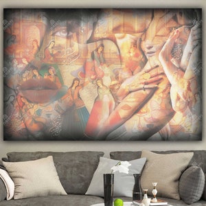 Rumi Quote Canvas Art: Traditional Persian Calligraphy Wall Decor