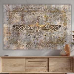 Faravahar Canvas Art: Modern Persian Wall Decor