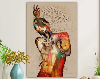 Persian Calligraphy Canvas: Sokhan e Eshgh