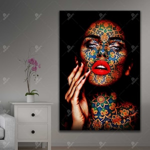 Persian Face Canvas Art: Traditional Calligraphy Wall Decor