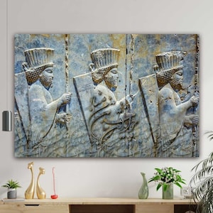 Persian Persepolis Relief Canvas Art: Traditional Iranian Wall Decor