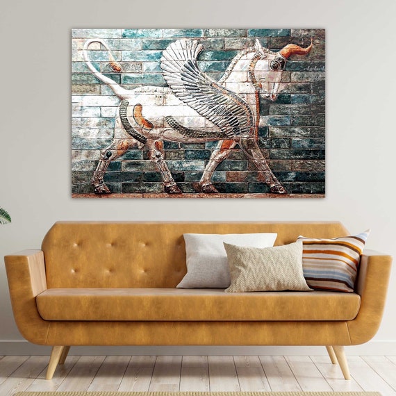Apadana Unicorn Canvas Art: Persian Calligraphy Wall Decor
