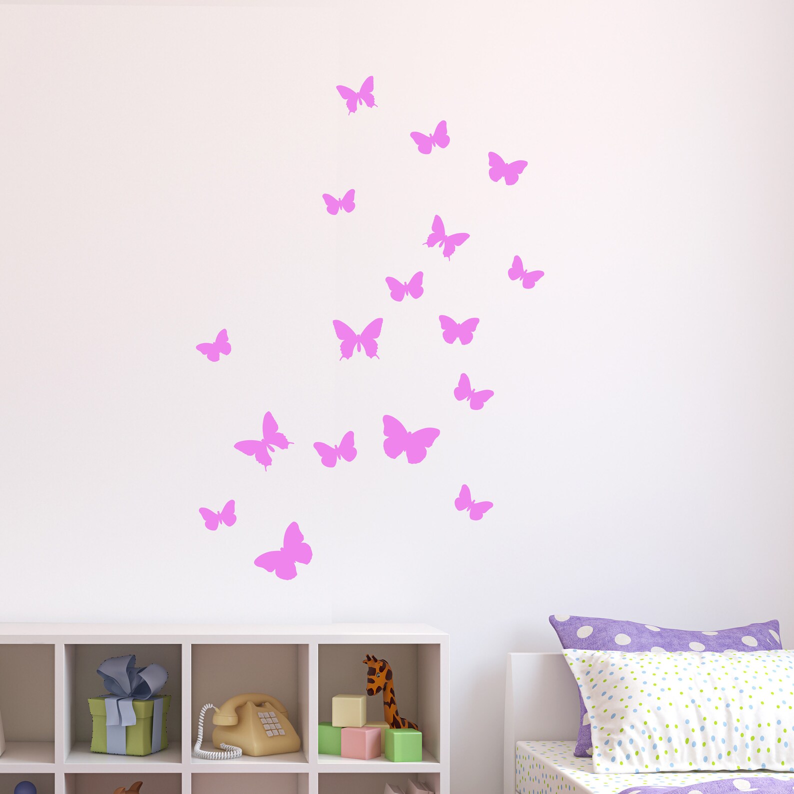 Butterfly Wall Decal Pack of 17 Girls Bedroom Wall Sticker Etsy