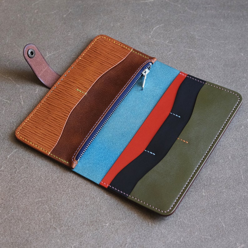 The Galley leather wallet PDF pattern, easy long wallet pattern, wallet pattern to sew, long wallet template, leather pattern PDF, ds leather goods, zipper long wallet pattern, wallet for women, women's wallet