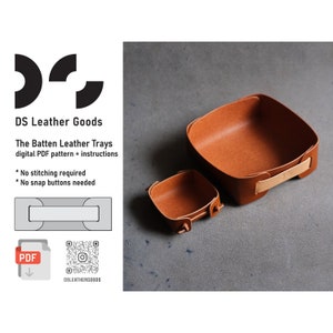 Stitchless Snapless Leather Tray pdf pattern, leather tray template, leather tray pdf, box tray pattern, leather pattern pdf, valet tray pdf