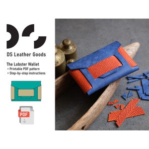 Modello PDF per portafoglio senza cuciture, modello porta carte in pelle, modello per portafoglio senza cuciture, modello per portafoglio compatto senza cuciture, modello in pelle PDF
