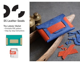 Stitchless Leather Cardholder PDF Pattern: 'The Lobster' No-Sew Wallet