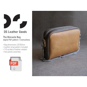 The Binnacle Ledertasche PDF Schnittmuster, Crossbody-Tasche Schnittmuster, Ledertasche Schnittmuster, Reißverschlusstasche Vorlage, Tasche zum nähen, Leder Schnittmuster PDF