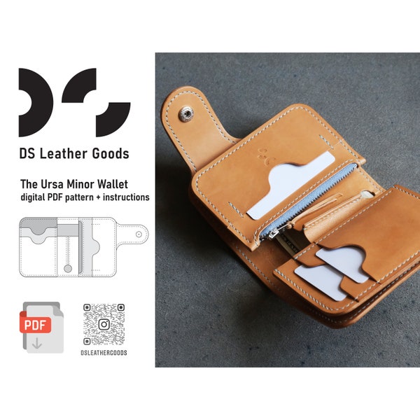 The Kraken Wallet pattern pdf, wallet template, leather wallet pdf, leather pattern pdf, mid wallet, japanese wallet pdf, short wallet pdf