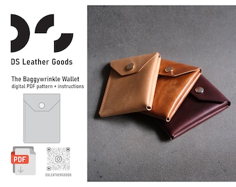 Leather Wallet pdf pattern, wallet template, cardholder pattern pdf, compact wallet pattern, leather pattern pdf, snap wallet pdf pattern