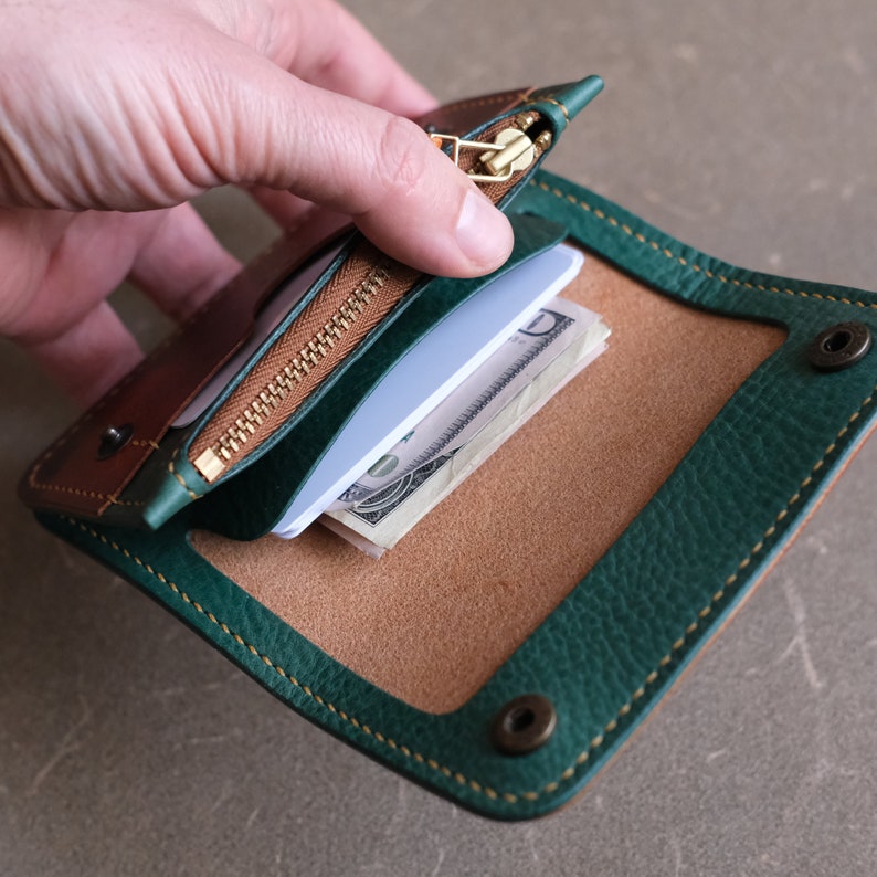 Trucker wallet PDF pattern, zipper wallet pattern, biker wallet template, trucker leather wallet pattern, leather pattern PDF, chain wallet pattern, cash, coins and cards leather wallet pattern, DS Leather Goods patterns