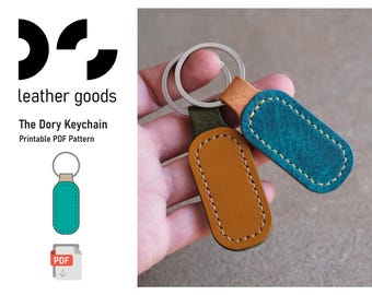 The Dory Keychain Leather PDF Pattern: Beginner Keyring Template