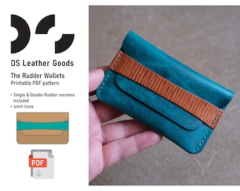The Rudder Wallet Leather Pattern PDF: Compact Cardholder, Coin Wallet, Double version included