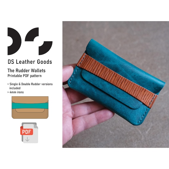 The Rudder Wallet Leather Pattern PDF: Compact Cardholder, Coin Wallet, Double version included