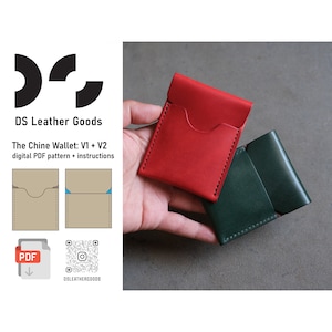 The Chine Wallet Muster pdf, Brieftaschen Vorlage pdf, Leder Geldbörse Muster , Leder Geldbörse pdf, Kartenhalter PDF , kompakte Brieftasche Muster pdf