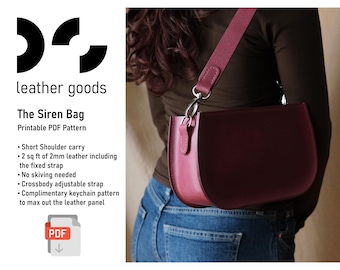 The Siren Leather Bag PDF Pattern: short shoulder every day purse with zipper closure