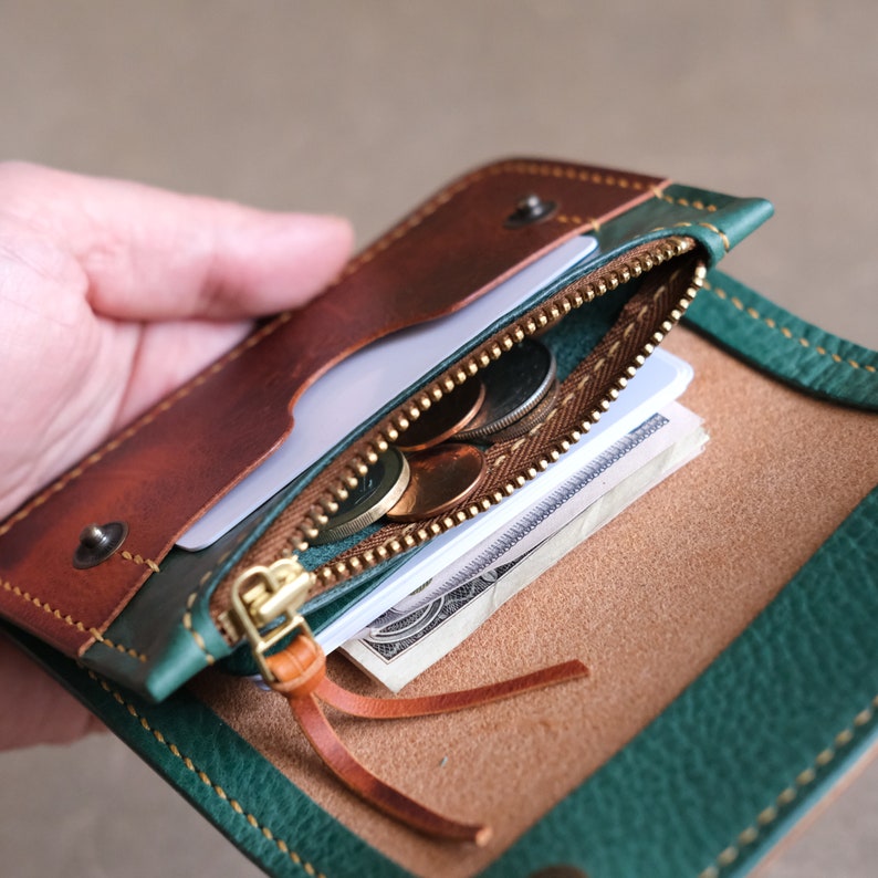 Trucker wallet PDF pattern, zipper wallet pattern, biker wallet template, trucker leather wallet pattern, leather pattern PDF, chain wallet pattern, cash, coins and cards leather wallet pattern, DS Leather Goods patterns