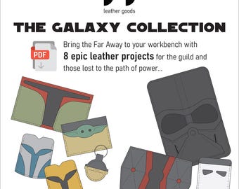 The Galaxy Collection: 8 Leather PDF Patterns for wallets, cardholders, a keychain and a passport cover